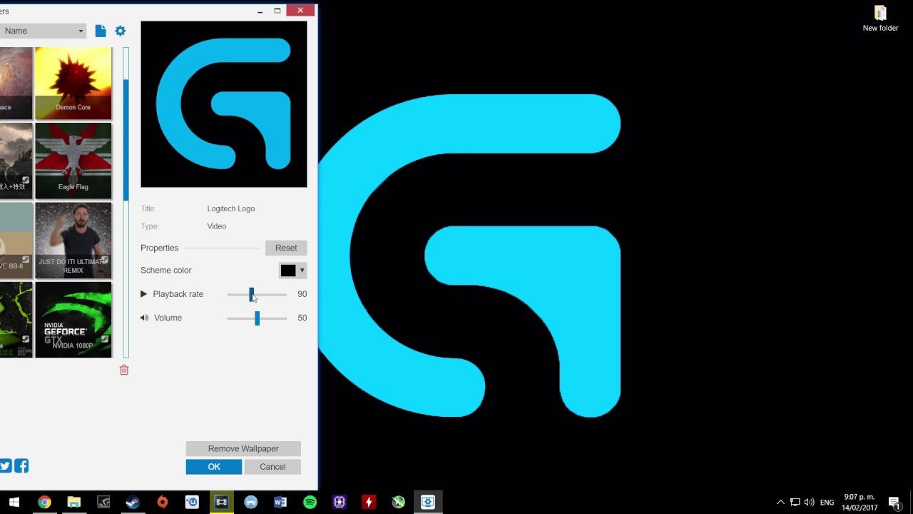 1280x720 Wallpaper Engine: Logitech Logo