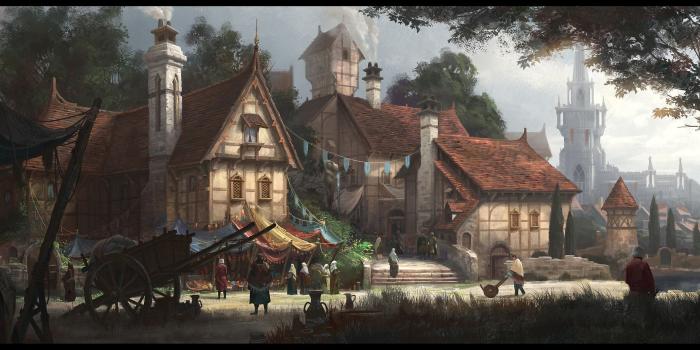 1920x869 Medieval village 1920 × 869 : wallpapers