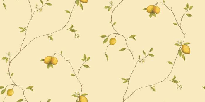 1200x1200 non-woven vinyl wallpaper with lemon branches G12083 | Kitchen