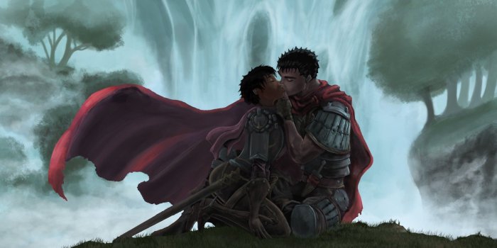 2000x1082 2874648 berserk guts casca wallpaper and background | Anime