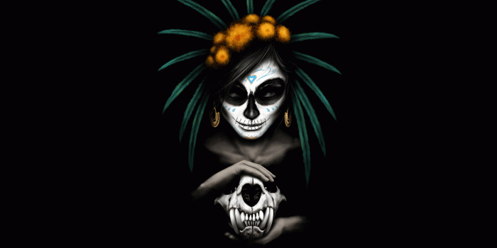 4622x2600 Wallpaper Mexican, Catrina, Black, Dark background, Minimal, 4K