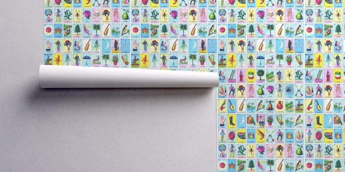 1024x1024 Loteria Wallpaper Roll - Mexican Mexico Tarot Colorful Cards by