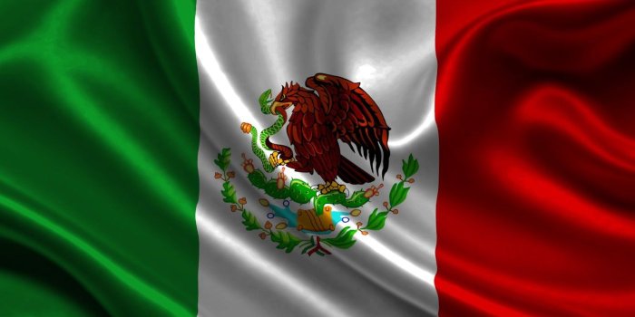 1332x850 Wallpaper Red, White, Mexico, Flag, Coat of arms, Texture, Green