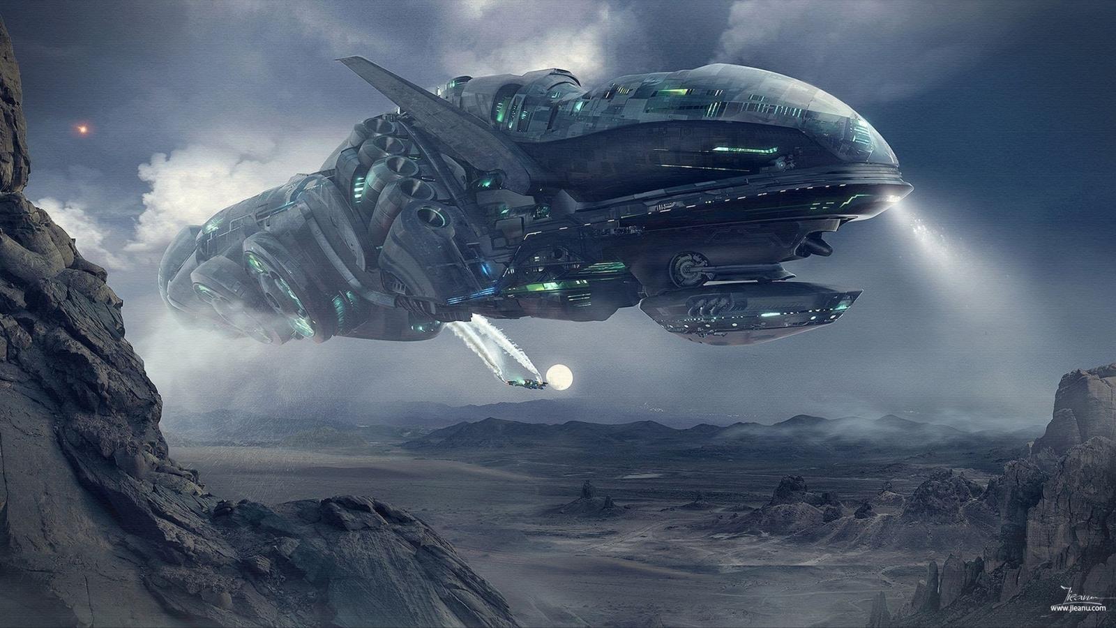 1920x1080 Sci Fi Spaceship Wallpaper | Concept Art: Sci-Fi | Alien spaceship