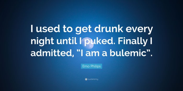 3840x2160 Emo Philips Quote: “I used to get drunk every night until I puked