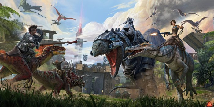 5000x2124 ARK: Survival Evolved Keyart Launch Wallpaper : playark