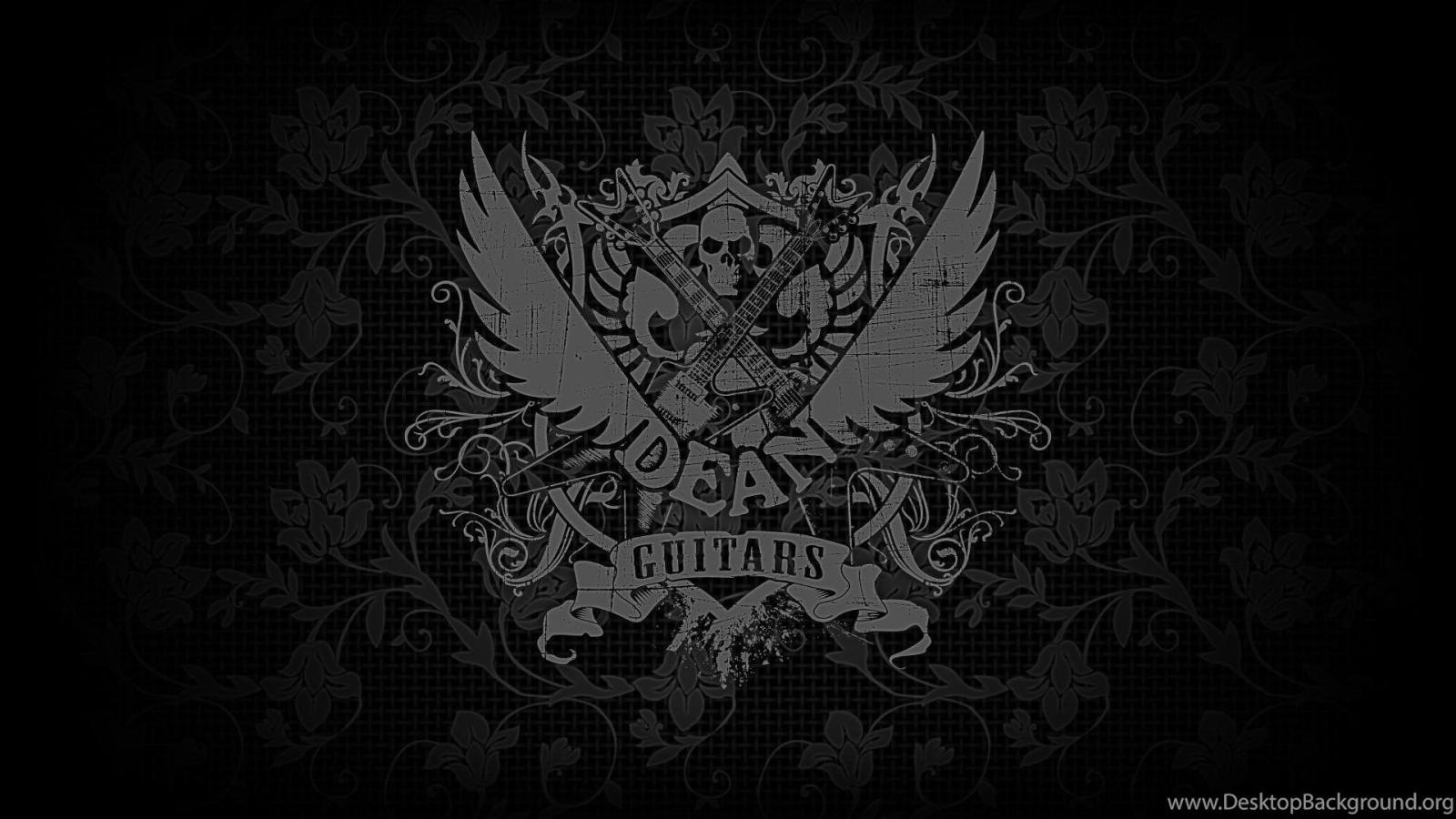 1920x1080 Black Red Symbol Steel Guitars Dean Floral Eyefinity Wallpapers
