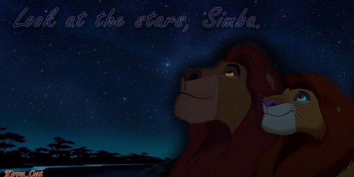 1920x1080 The Lion King Mufasa & Simba love night sky star Wallpaper HD 2
