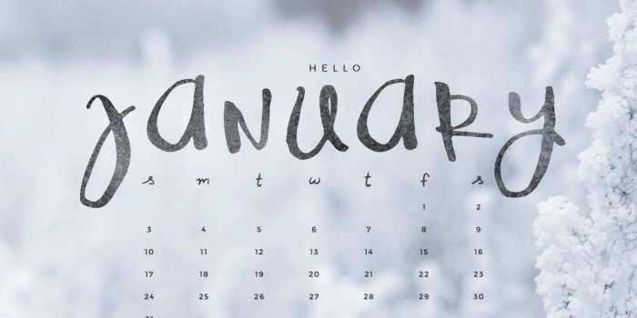1080x1080 Hello January! Downloadable Calendar Freebie. | Dream house inspired