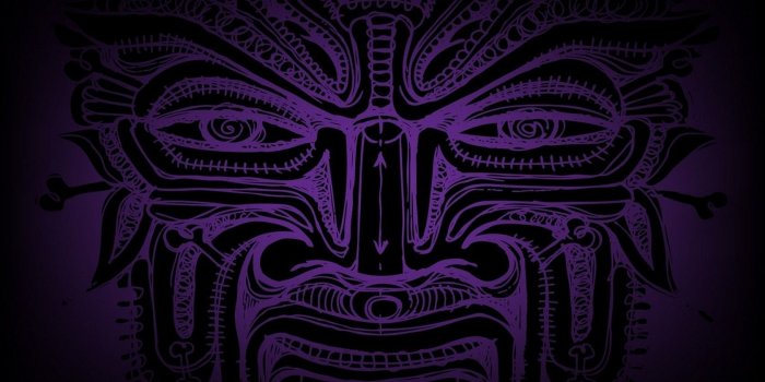 1680x1050 abstract, tribal, purple, faces :: Wallpapers