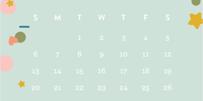 2345x5076 January 2019 Confetti Calendar Wallpaper - Sarah Hearts