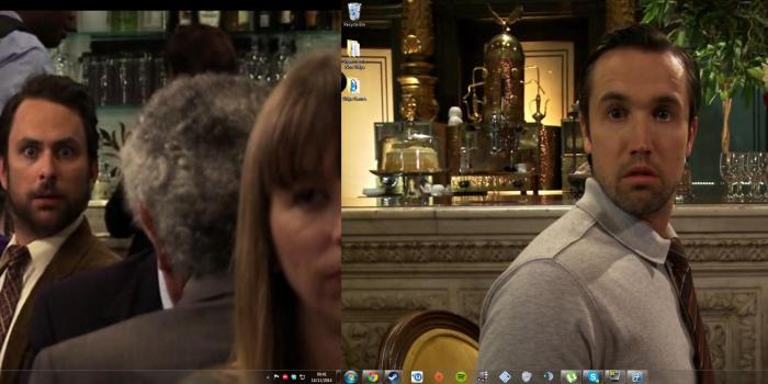 3600x1080 My new It's Always Sunny themed Dual Wallpaper set up : IASIP