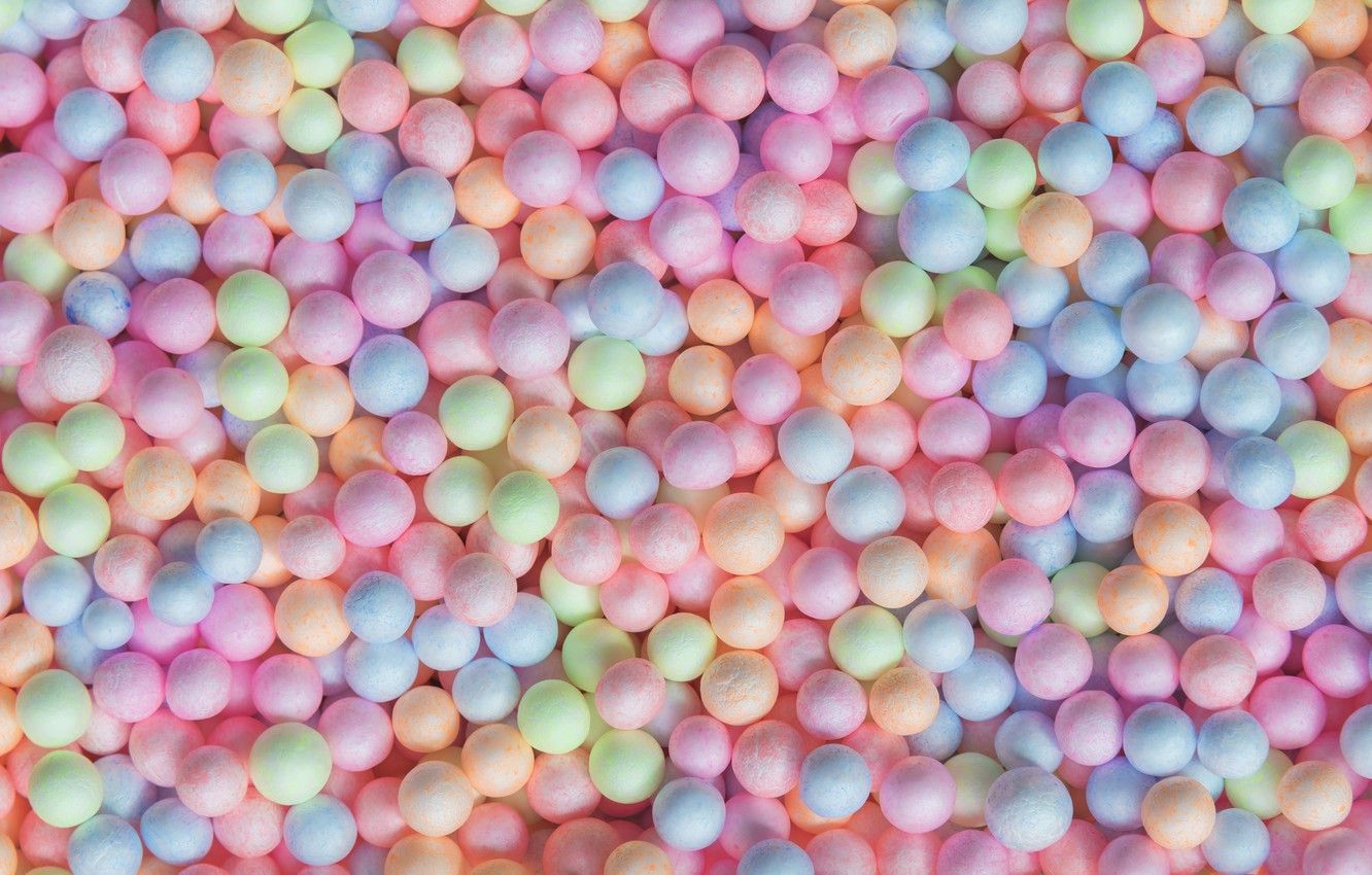 1332x850 Wallpaper balls, background, colorful, candy, balls, pink