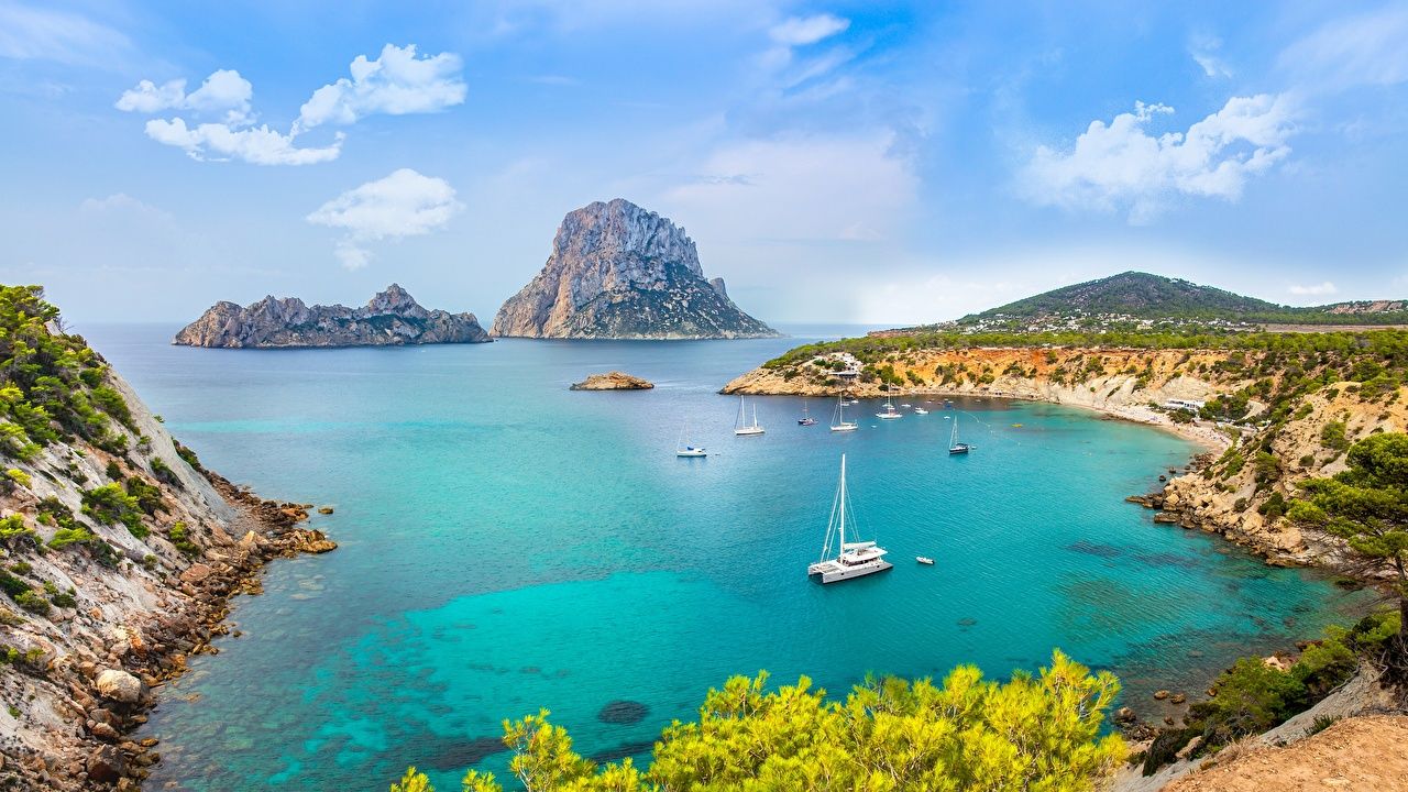 1280x720 Wallpaper Spain Ibiza, Balearic archipelago, Mediterranean sea