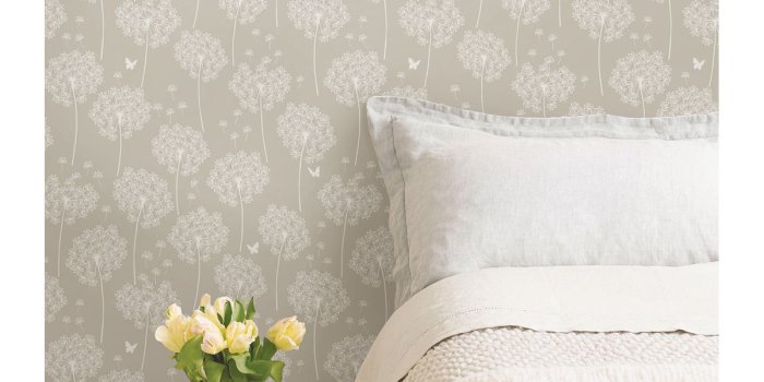 1200x1360 WallPops NuWallpaper Dandelion Taupe Peel And Stick Wallpaper