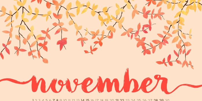 2560x1440 Cute November 2018 Calendar Background Wallpaper Free Download