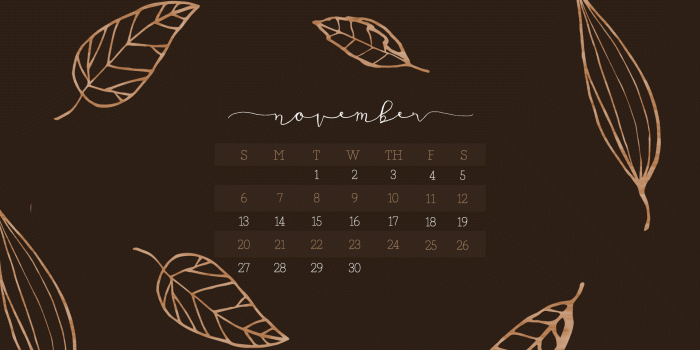 1920x1200 November Calendar Wallpaper - Desktop & Mobile Calendar for 2016