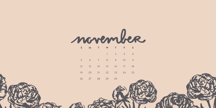 1920x1200 Wallpaper: November 2017 Calendar & Pattern — Britt Fabello