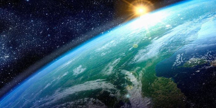 1920x1080 Download wallpaper 1920x1080 earth, sun, planet, surface, stars hd