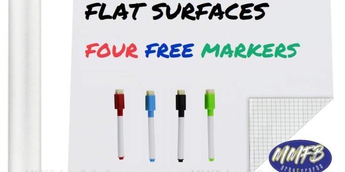 1124x1114 Extra Large Thick Whiteboard Contact Paper Vinyl Wall Decal Poster (7 FEET)  Self Adhesive Message Board Paint Alternative w/Bonus Dry Erase Markers - 