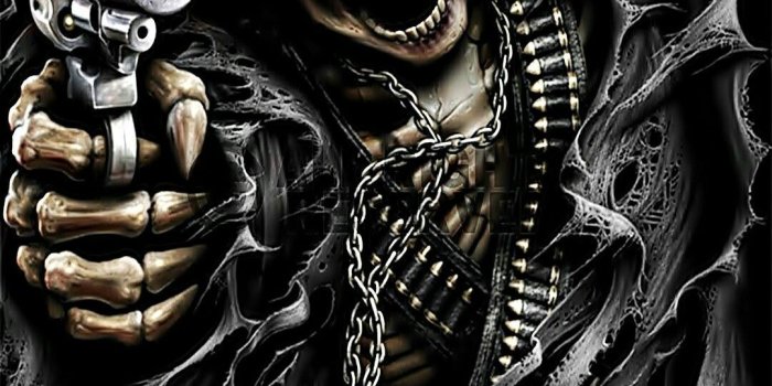 1080x1920 Skulls And Guns Wallpapers