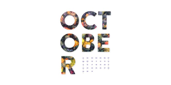 2880x1800 October 2017 Desktop Calendar Wallpaper | Paper Leaf