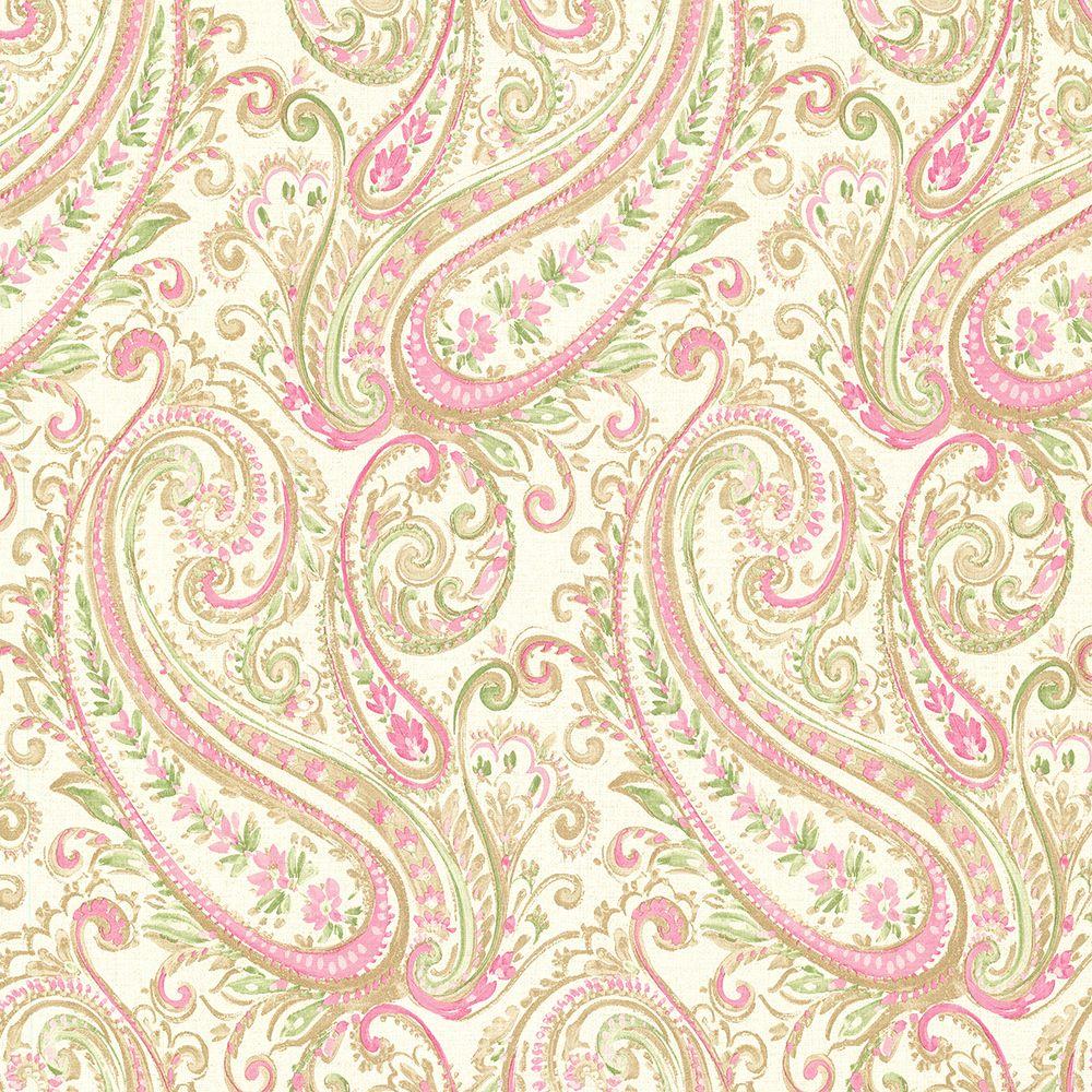 1000x1000 Penelope Pink Paisley Wallpaper