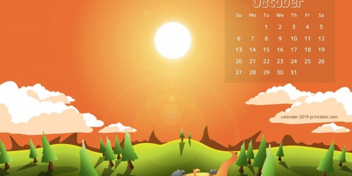 1920x1080 October 2019 Calendar Wallpapers
