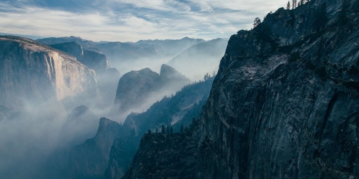 1920x1080 Download 1920x1080 Mountains, Cliff, Sky, Mist Wallpapers for