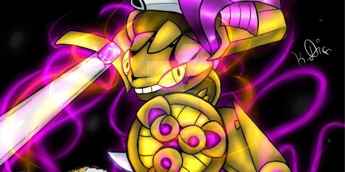 932x858 Pokemon Fusion Genesect and Aegislash. | Cool | Pokemon, Pokemon
