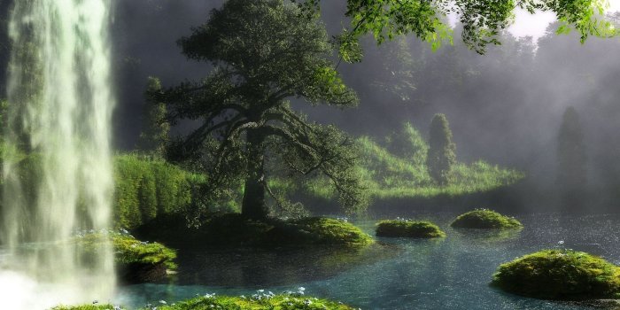 1920x1200 Forest Waterfall Wallpaper #6790460