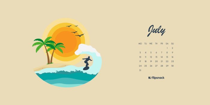 1921x1081 July 2017 calendar wallpaper for desktop background