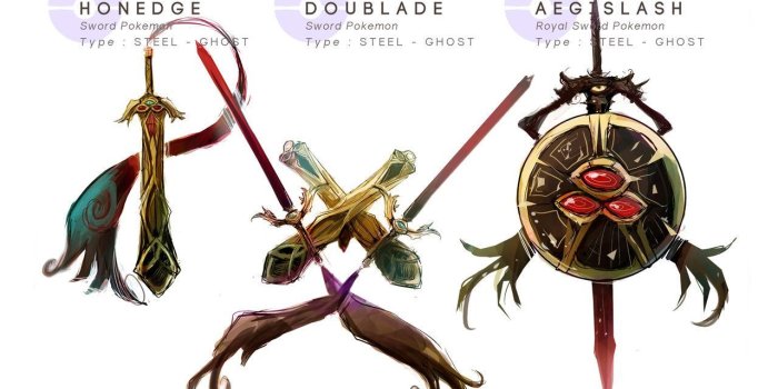 1280x800 Honedge - Doublade - Aegislash by MrRedButcher.deviantart.com on