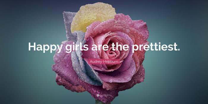 3840x2160 Audrey Hepburn Quote: “Happy girls are the prettiest.” (22