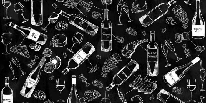 1650x1070 Food and Wine Chalkboard Wallpaper Mural - Murals Wallpaper