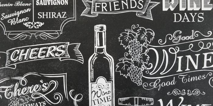 1400x1400 Black and White Chalkboard Wine Wallpaper
