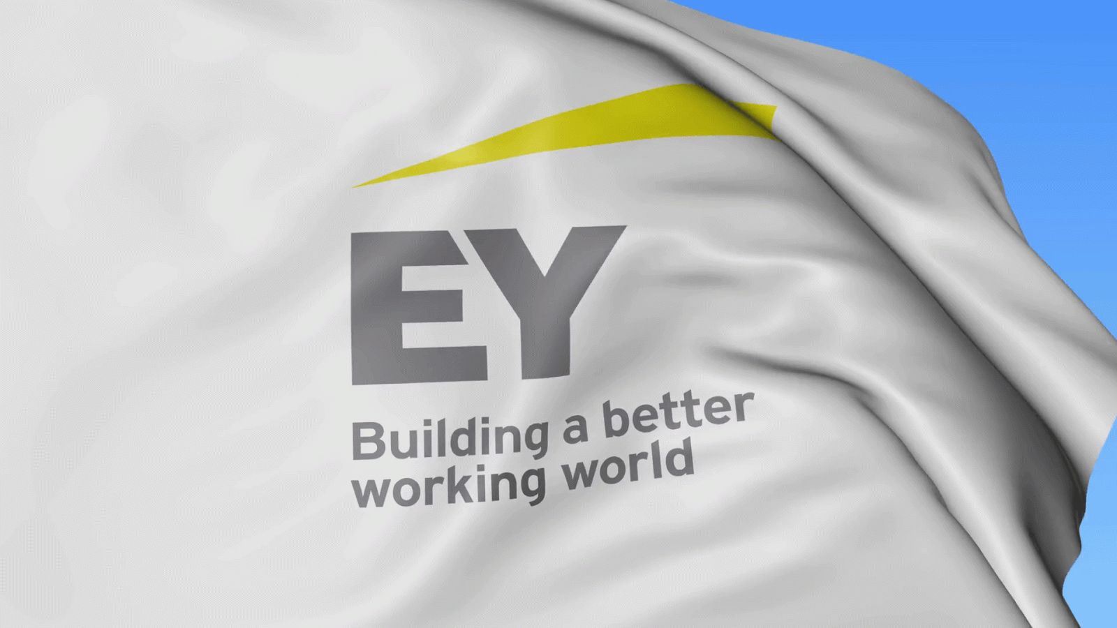 1920x1080 Close up of waving flag with Ernst & Young logo, seamless loop, blue  background. Editorial animation. 4K ProRes, alpha Motion Background -  Storyblocks