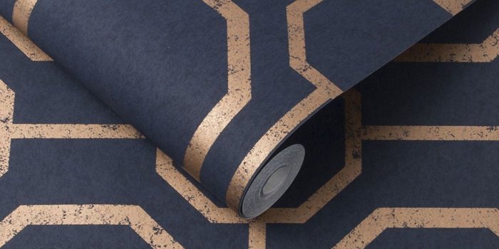 1024x1024 Sashiko Navy Wallpaper | Blue Wallpaper | Graham & Brown