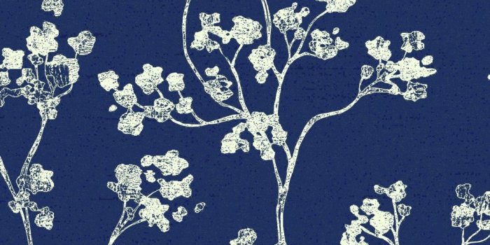1000x1000 Kew Floral Wallpaper - Navy