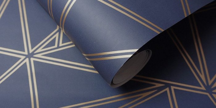 1000x1000 Omega by Albany - Navy and Gold - Wallpaper - 90272
