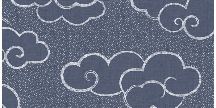 1000x1000 56.4 sq. ft. Skylark Navy Cloud Wallpaper