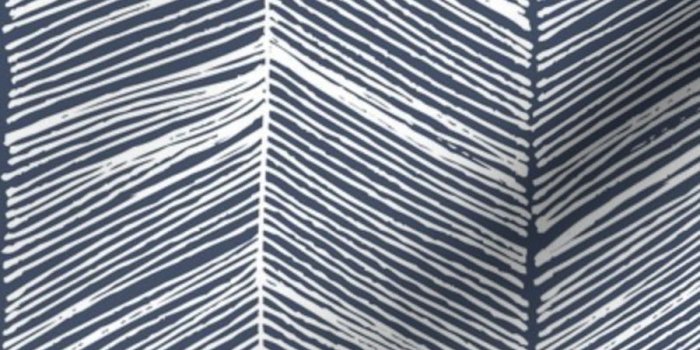 900x900 Fabric by the Yard Herringbone White on Navy - Wallpaper
