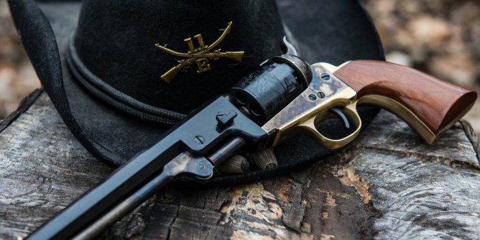1332x850 Wallpaper weapons, hat, revolver, Colt, 1851, Uberti replica images