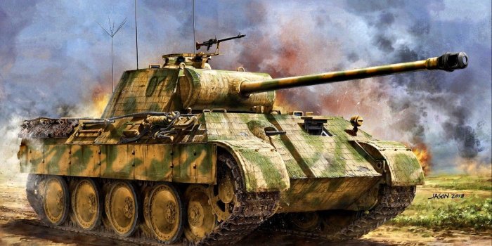 1332x850 Wallpaper Germany, Panther, Tank weapon, Average, Painting, WWII, Pz