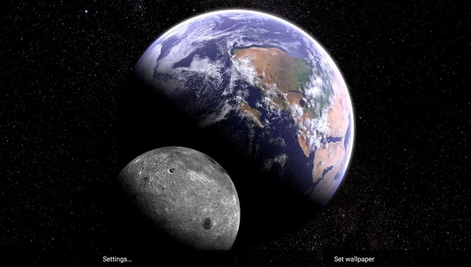 1576x895 Earth & Moon Live Wallpaper is beautiful and worth giving a spin