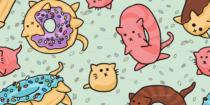 1187x1187 Donut Cats wallpaper - amber_morgan - Spoonflower