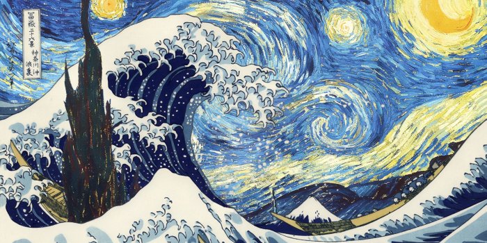 1920x1080 The Great Starry Wave Of Kanagawa [1920x1080] : wallpaper
