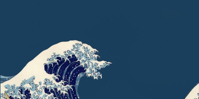 1242x2208 Oc) A wallpaper I made - (extended version of the Great Wave Off