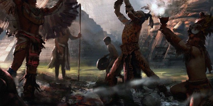 1332x850 Wallpaper art, painting, ancient, Mayan images for desktop, section