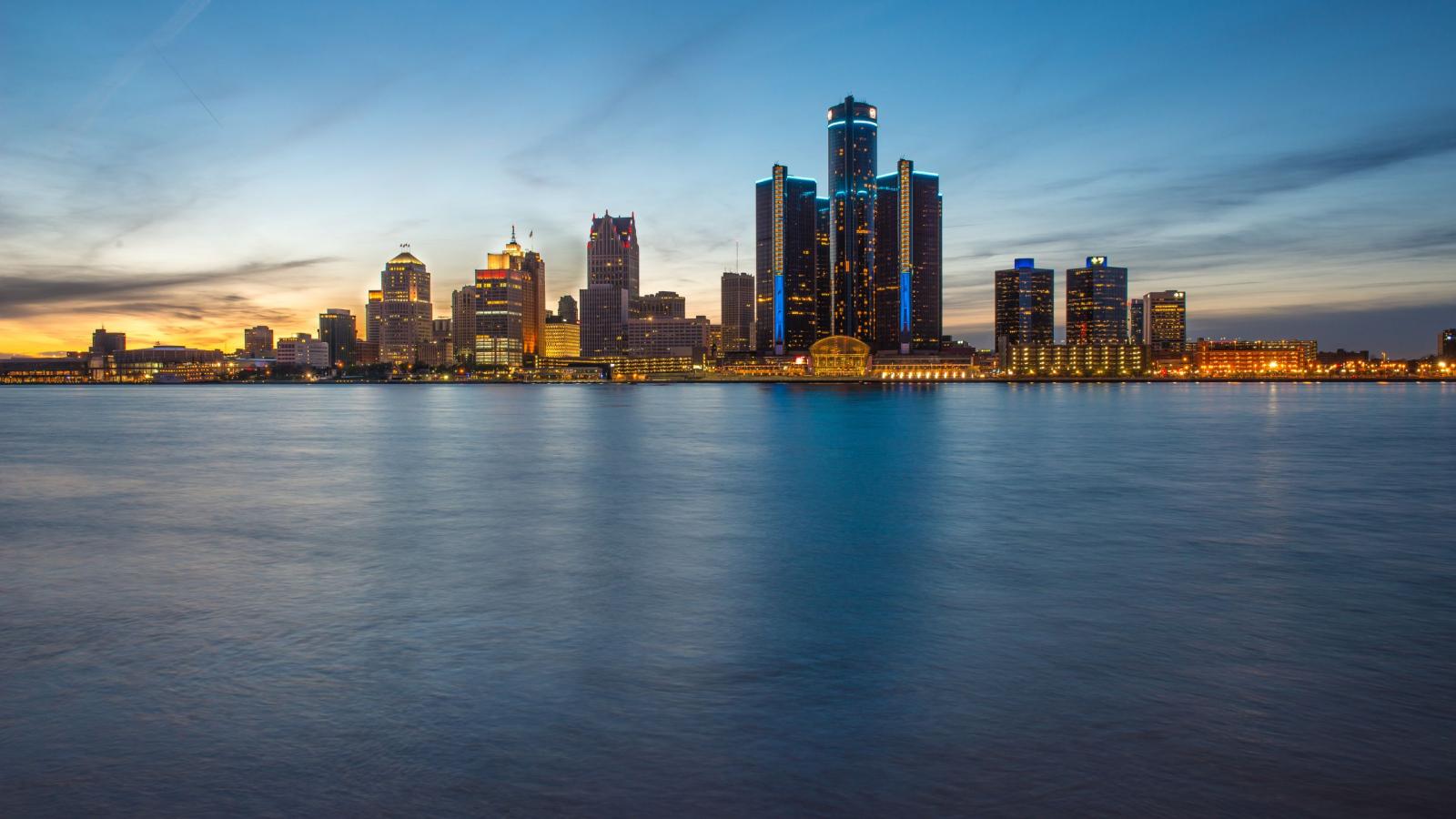 2560x1440 2560x1440 ontario, evening, skyline, detroit, the blue hour, windsor
